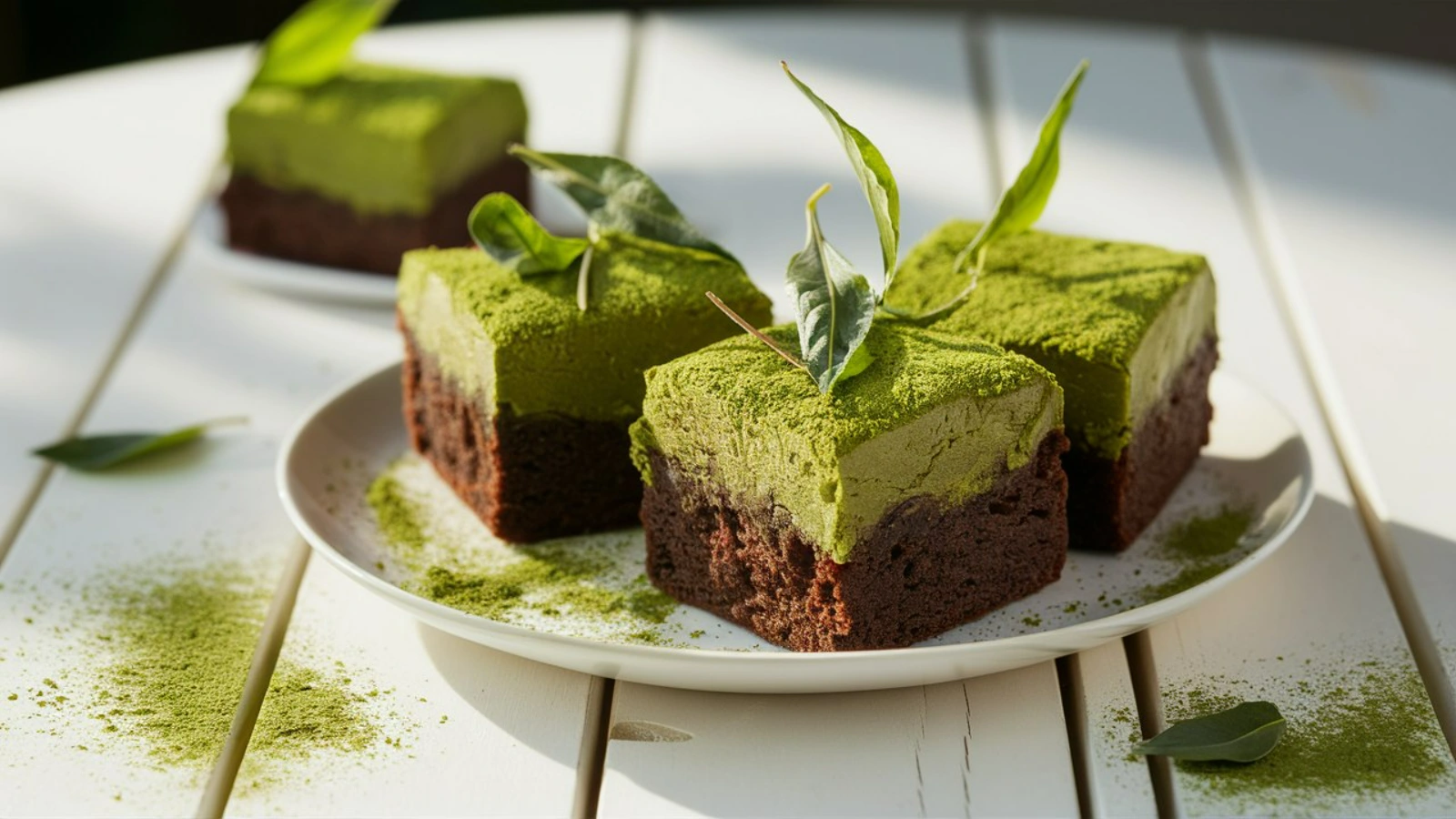 PHOTO OF matcha brownies